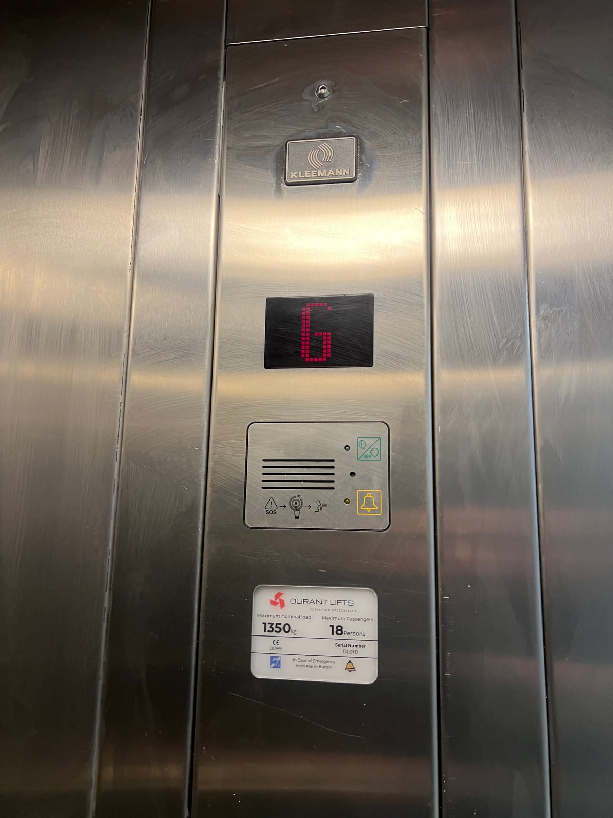 Passenger lift controls at 80 George Street